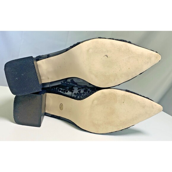 Ameri Vintage Sheer Embroidery Mesh Boots Black Floral Block Heel Size M US 7 - Picture 11 of 13